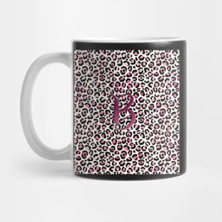 Letter B Monogram & Pink Leopard Print Mug